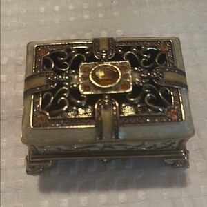 Elegant Gold and Black Jewelry Box